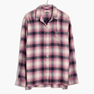 MADEWELL Women’s Flannel Oversized Ex-Boyfriend Shirt in Lenore Plaid